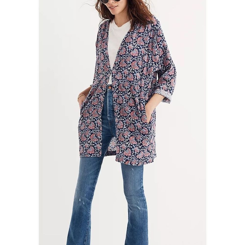Madewell Blue Pink Robe Jacket Sz XS
